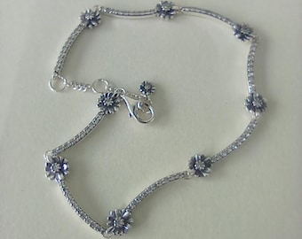 Pandora Sterling Silver Sparkling Daisy Flower Bracelet