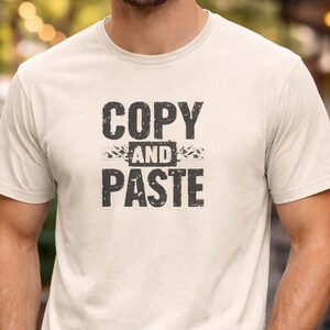 Kopiera och klistra in t-shirt för vardagsbruk | Rolig typografi-t-shirt, datanörd-tröja