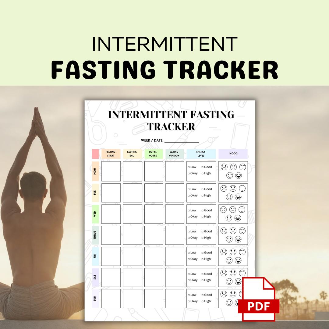 Fasting Worksheets.pdf Intermittent Fasting Tracker Printable, Weekly Fasting Log PDF, 16:8 ...