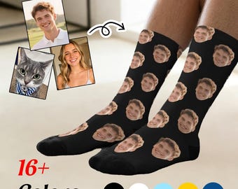 Calcetines con caras personalizadas, calcetines con fotos personalizadas, calcetines con imágenes divertidas, regalo de broma para él, regalo de cumpleaños, regalos para la familia