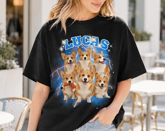Custom Bootleg Photo Shirt, Personalized Face T Shirt, Vintage 90s Photo Collage Tee, Funny Pet Shirt, Unisex Short Sleeves