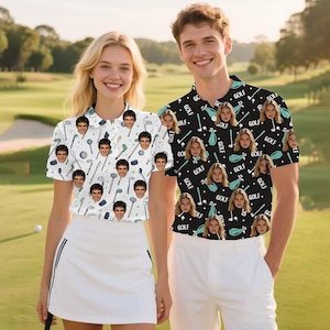 Camiseta de golf personalizada, polo con foto personalizada, polos para parejas, regalo divertido para amantes del golf, regalos de verano