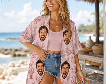 Cubrebaños de playa con foto personalizada, pareo de baño personalizado, pareo de baño con cara divertida de novio, despedida de soltera, regalo de vacaciones