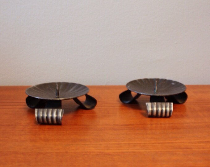 Scandinavian Iron Candle Holders Set of 2 Etsy