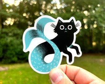 The Black Purrmaid vinyl die-cut sticker-