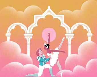 Odette / White Swan, Swan Lake. Illustrated A5 Ballet Art Print - Etsy