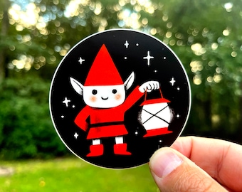 Red Lantern Garden Gnome vinyl sticker