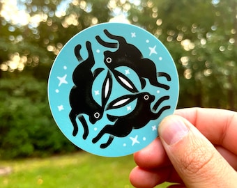 The Mystery of the Three Hares Vinyl Sticker