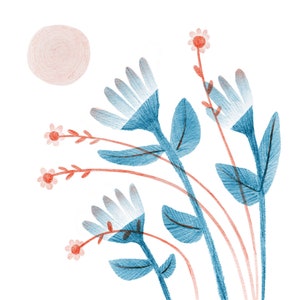 Beautiful Wild Flowers in the wind- Art Print