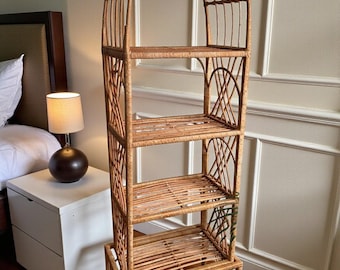 Wicker Book Shelf Decor for Living Room & Nursery, Rattan Bookshelf, Book Shelf Accessories, Farmhouse Vintage Apartment Decor Shoe rack