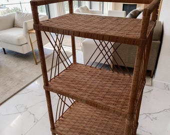 Banco de almacenamiento de zapatos de mimbre, zapatero hecho a mano, armario rústico para la entrada, estantería bohemia, soporte para plantas, organizador de zapatos de almacenamiento natural