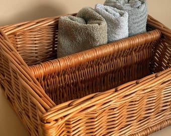 Wicker Cutlery Organizer Tray Rustic Kitchen Storage Silverware Holder Drawer Divider Handmade Farmhouse Basket Decor Farmhouse Storage Bask