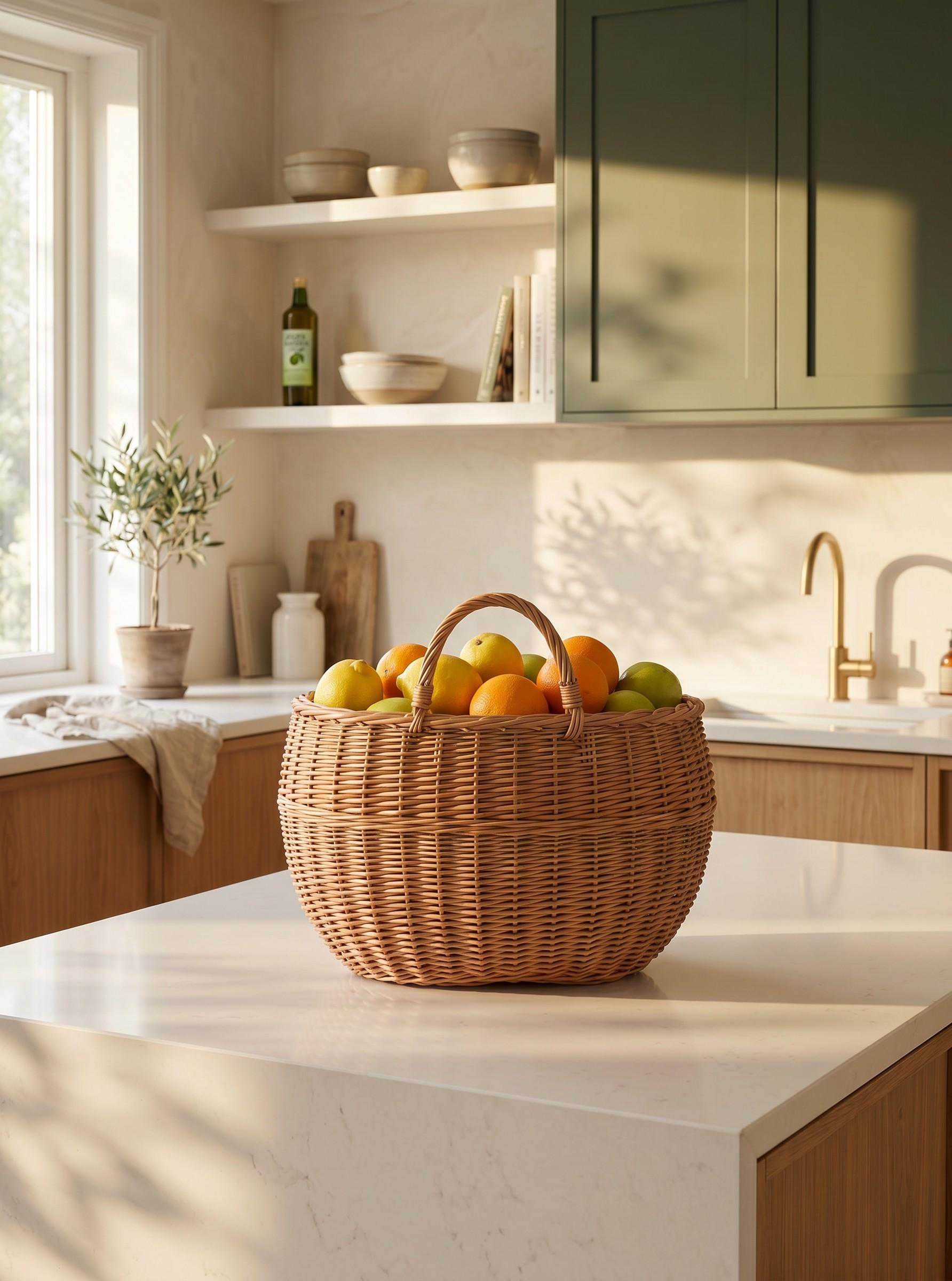 Küchen Aufbewahrungskorb Handgemachter Weiden Organizer für Brot Obst Küchen Dekor Küchen Organisation Home Vorratsbehälter Korb Küche Dekor