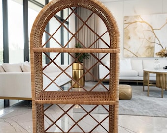 Wicker Shoe Rack Entryway Wooden Shoe Rack Plant Stand Organizer Shoe Storage Shelf Boho Wood Shoe Rack  Natural Decor Shoe Organizer