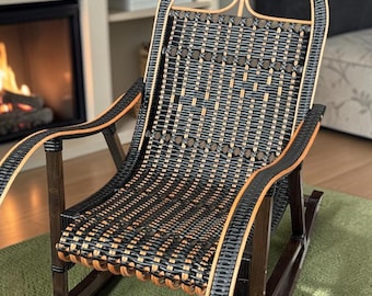 Wicker Schaukelstuhl Outdoor Lounge Chair Terrasse Möbel Rattan Stuhl Veranda Dekor Geschenk für Papa Housewarming Geschenk Terrasse Dekor OutdoorRocking