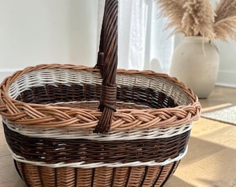 Panier en osier, panier de fruits, panier de mariage, panier de fille de fleur, panier-cadeau de jardin panier rustique panier en osier panier du marché français