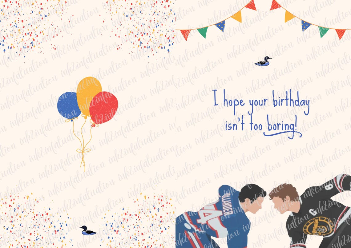 Heated Rivalry Birthday Card | Hockey Theme | Shane Hollander | Ilya ...