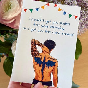 Tarjeta de cumpleaños de Fourth Wing / Saludo divertido y literario de Xaden Riorson / Descarga digital