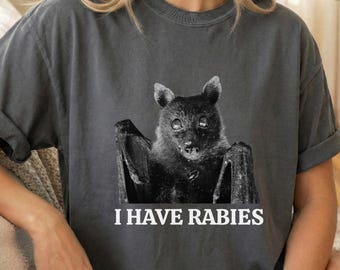 Funny Bat Shirt Dark Humor Tee Weird Meme Graphic Shirt Gothic Spooky Animal Humor Apparel
