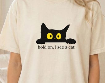 Funny Cat Lover Shirt Distracted By Cats Graphic Tee Gift