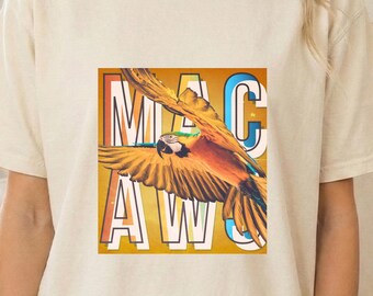 Tropical Parrot Macaw Shirt Colorful Summer Bird Graphic Tee Exotic Pet Lover Gift