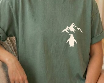 Independent Penguin Shirt Minimal Outline Freedom Symbol Graphic Tee