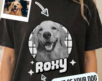 Custom Pet Photo Shirt Personalized Dog Portrait Graphic Tee Gift
