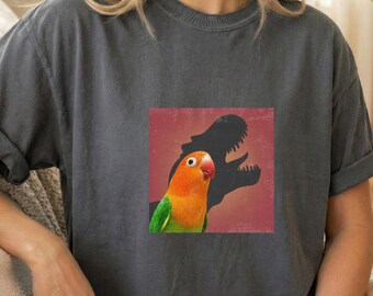 Funny Parrot Dinosaur Shirt Bird Evolution Humor Tee Paleontology Joke Graphic Gift
