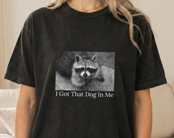 Raccoon Meme Shirt Funny Animal Humor Graphic Black Tee Gift