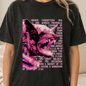 Bat Shirt Gothic Graphic Tee Alt Fashion Shirt Spooky Aesthetic Vampirecore Animal Lover Apparel