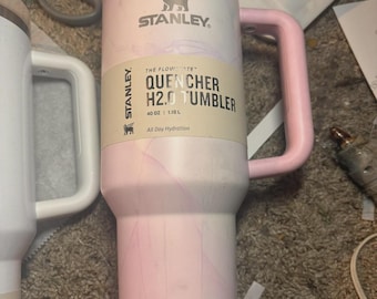 Stanley Watercolor Tulle Pink 40 oz Tumbler Water Cup Quencher H2.0 FlowState