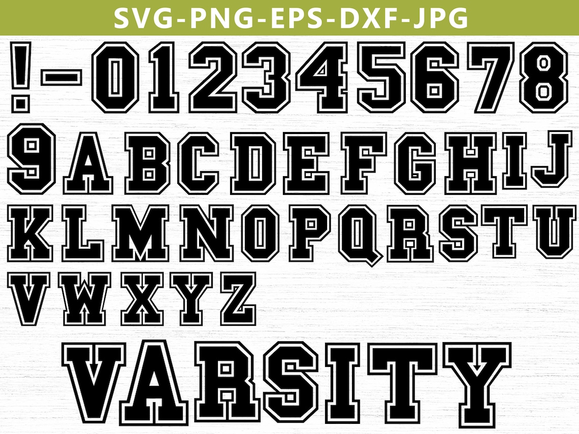 Varsity Sports Svg Alphabet, Varsity Font SVG, Sports Alphabet (svg ...