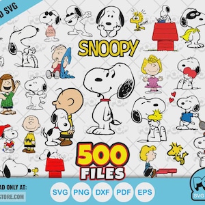 Snoopy and Peanuts Svg Bundle , 500+ Svg, PNG, DXF, EPS Files , cricut and silhouette Cut Files , instant digital download