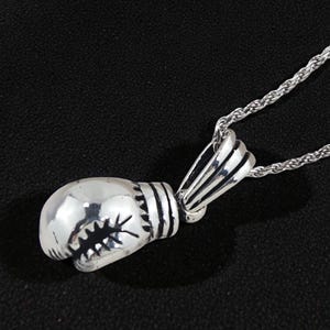 925 Sterling Silver Boxing Glove Pendant, Boxer Glove Necklace, Men's Sports Jewelry, Kickboxing Glove Charm, Athlete Jewelry