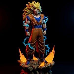 Busto de anime inspirado en Goku SSJ3 / Poder Saiyajin