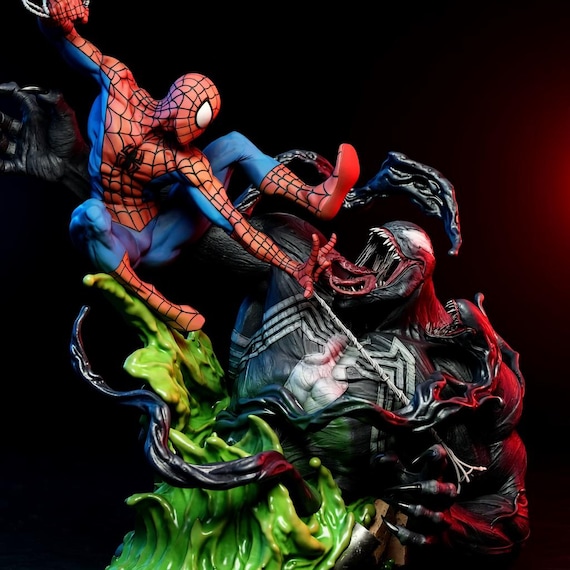 Spider Man Vs Venom STL Diorama | Superhero Battle 3D Print Model