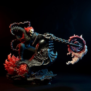 Ghost Rider Inspired STL | Hell Flame Skull Rider Statue