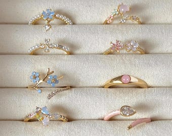 Pierścionek z motywem kwiatu, srebro próby 925, masa perłowa, pierścionki z motywem śliwkowego kwiatu, wybierz jeden styl, regulowany, delikatny prezent dla kobiet