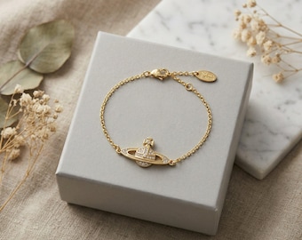 In Box 925 Silver CZ Saturn Bracelet | Vivienne Westwood Bracelet, Gifts
