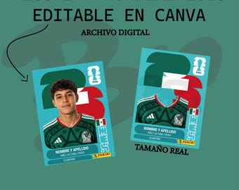 Mexico 2026 World Cup Sticker (Editable in Canva) | Custom Template with Photo | Digital File (Football Album Style, Actual Size).