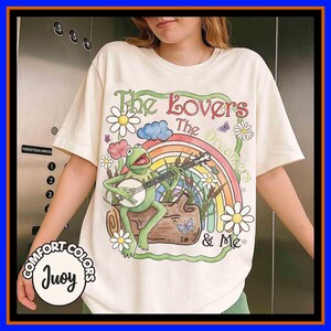 Camiseta de los Muppets con la Rana Gustavo en acuarela y arcoíris, camiseta "Los amantes, los soñadores y yo", camiseta de los Muppets con la Rana Gustavo Q363