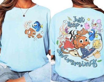 Buscando a Nemo vintage / Divertida y adorable tendencia / Conjunto a juego / Sudadera unisex con capucha / Camiseta infantil para bebé / Impresión DTF premium de 2 caras / Regalo / NA223