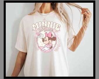 Disney Mini Mouse Girls / Tendencia divertida y adorable / Conjunto a juego / Sudadera unisex con capucha / Camiseta infantil para bebé / Estampado DTF premium / Regalo / NA618