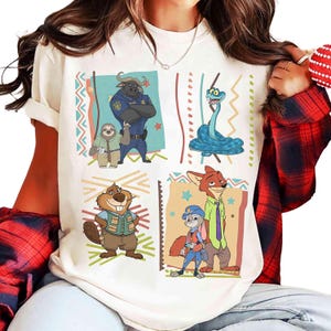 Disney Zootopia 2 Charaktere | Lustiger niedlicher Trend | Passendes Set | Unisex Tshirt Hoodie | Kinder T-Shirt Baby Strampler | Premium DTF Druck|Geschenk| NA144 Bild 1