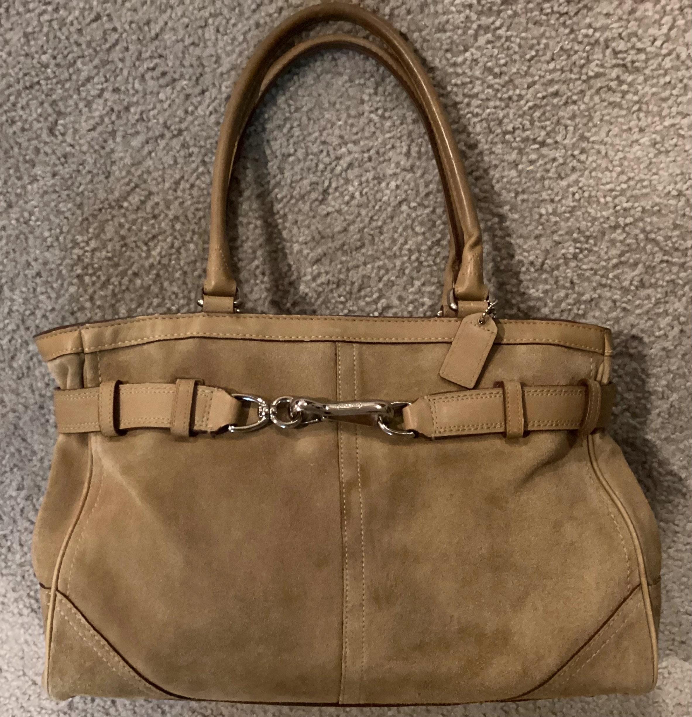 Vintage Coach Suede Leather Bag Original Handtag Coach Coach Suede ...