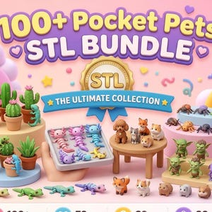 Paquete de más de 100 mascotas de bolsillo en formato STL / Mini criaturas articuladas (imprimibles en 3D)
