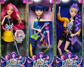 K Pop Demon Hunter Dolls, K Pop Dolls Set For Kids, Anime Style K Pop Collectible Dolls, Demon Hunter Dolls, Gift For k Pop Fans, Rumi, Mira