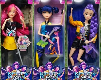 K Pop Demon Hunter Dolls, K Pop Dolls Set For Kids, Anime Style K Pop Collectible Dolls, Demon Hunter Dolls, Gift For k Pop Fans, Rumi, Mira