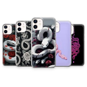 Coque de portable serpent pour iPhone 17 Pro Max, 16e, 15, 14, 13 et Samsung S25 Ultra, S24 FE, A56, A16, Pixel 10 XL, 9a, 8, 7