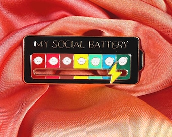 My Social Battery! Sliding Enamel Pin Badge | Pincredible